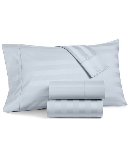 1.5" Stripe Extra Deep Pocket 550 Thread Count 100% Cotton 4-Pc. Sheet Set, King, Exclusively at Macy's