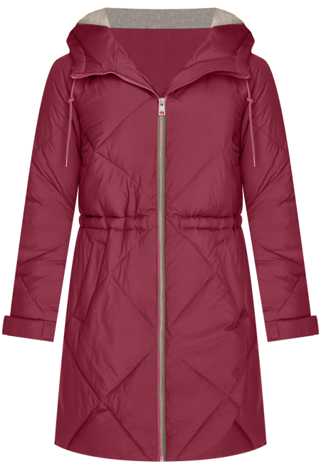 Women's Diamond Quilted Cinch Waist Parka Jacket