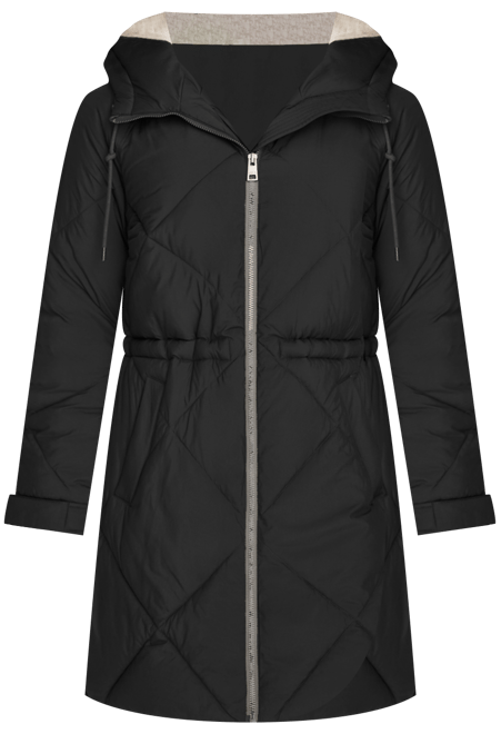 Women's Diamond Quilted Cinch Waist Parka Jacket