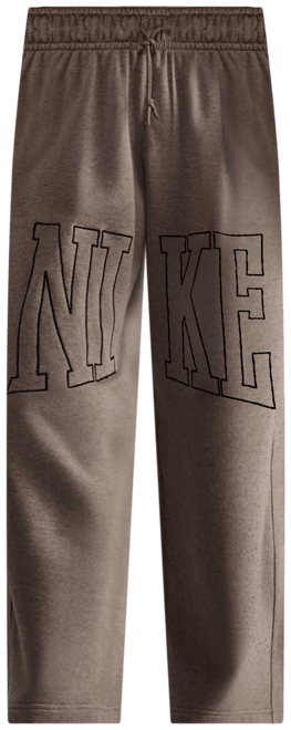 Nike Sportswear Pants de French Terry de tiro medio oversized con dobladillo abierto para mujer