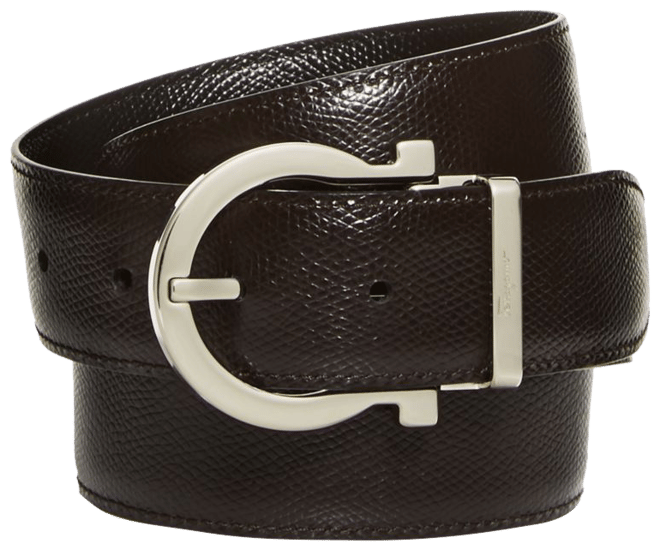 【関税・送料込み】FERRAGAMO BELTS BLACK LEATHER GANCINI BELT Ferragamo Reversible and Adjustable Gancini Belt- 105 CM at