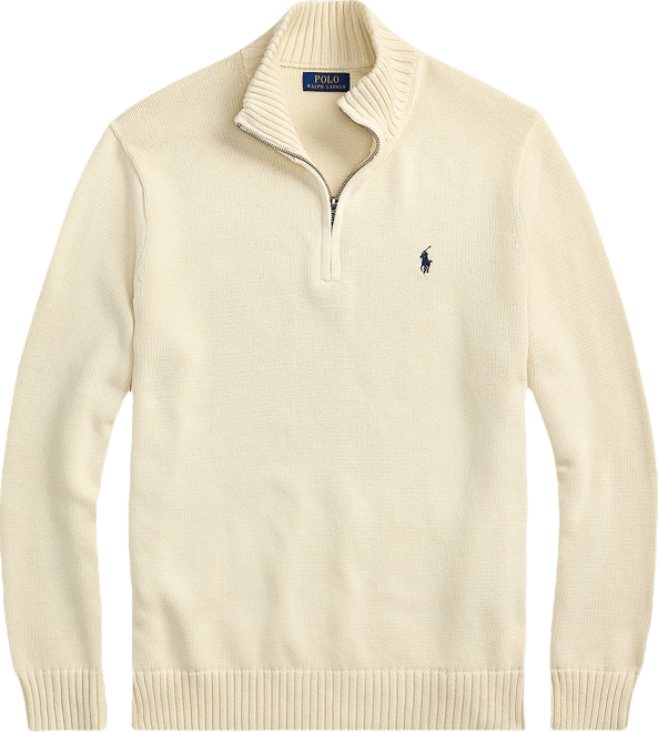Men's Big & Tall Cotton Quarter-Zip Sweater