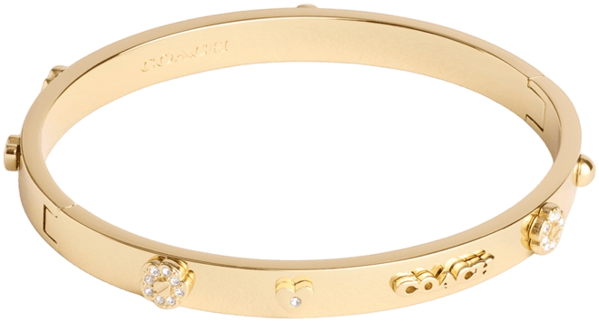 Faux Stone Signature Mixed Motif Bangle Bracelet