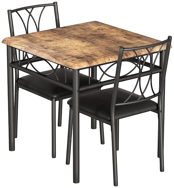 Dining Table and Chairs Set, Square Dining Room Table Set for Kitchen, Dining Room, Apartment, Dinette, Breakfast-Rustic Upholstered Chairs