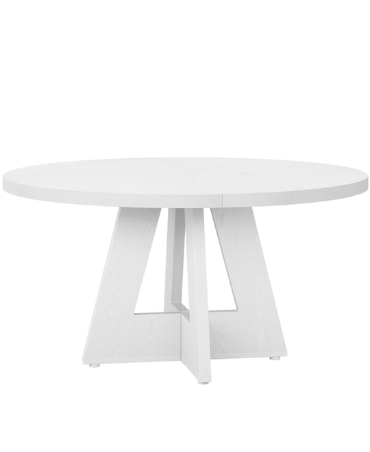 Round Dining Table Wood Kitchen Table, 47 inch Dining Room Tables for 4 People, Farmhouse Dinner Table with Wooden Table Top and Legs