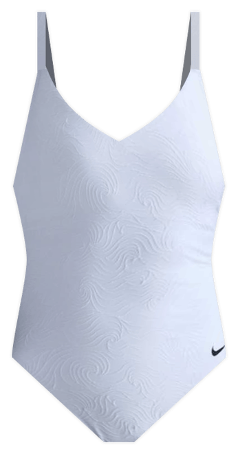Nike Swim Water Texture Women's V-Neck One-Piece