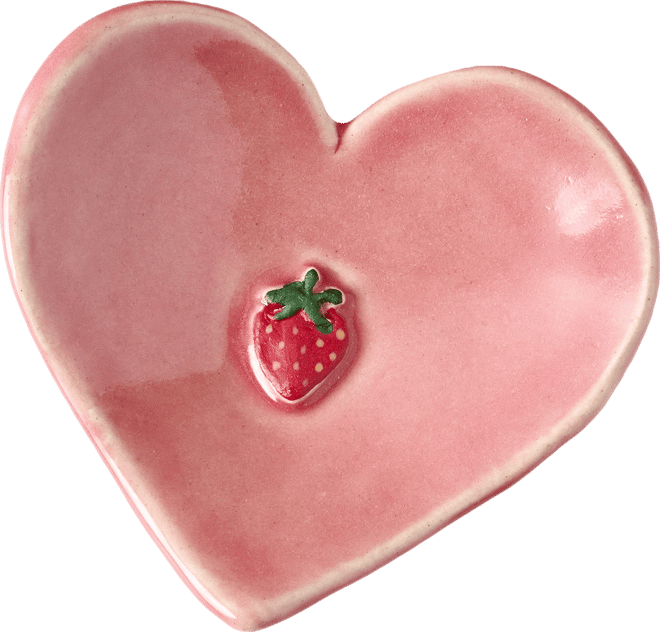 Black Oak Artisan Strawberry Heart Trinket Dish