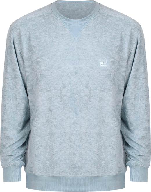 Laguna Mens Solid Terry Long Sleeve Sweater