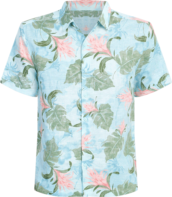 Cubavera Mens Print Button Down Short Sleeve Shirt