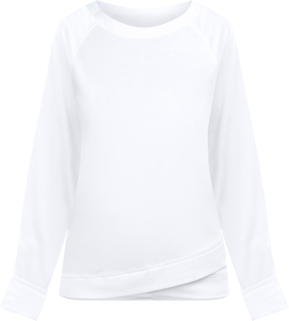 Brisas Womens French Terry Pull-On Crew Neck Sweater