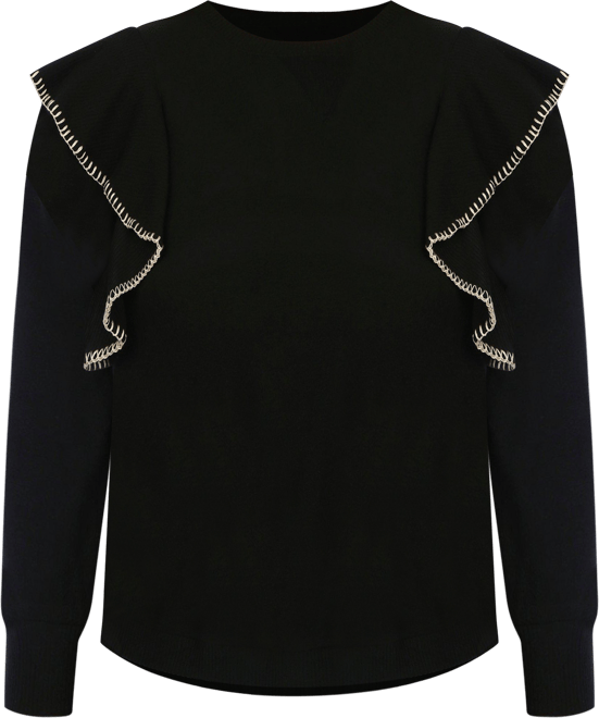 Democracy Plus Ruffle Long Sleeve Knit Top