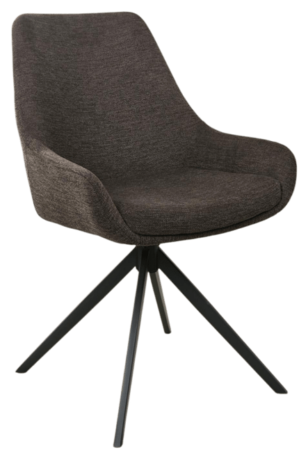 Linen Upholstered Swivel Side Chair, Mid Century Modern Dining Chairs with Metal Frame, Set of 1