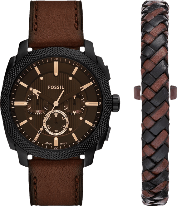 Men's Machine Chronograph Black Stainless-Steel Bracelet Watch, 44mm