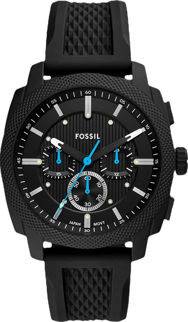 Men's Machine Chronograph Black Stainless-Steel Watch, 44mm