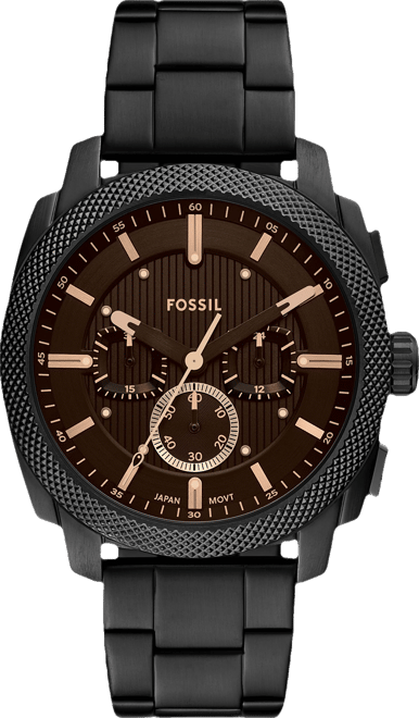 Men's Machine Chronograph Black Stainless-Steel Watch, 44mm