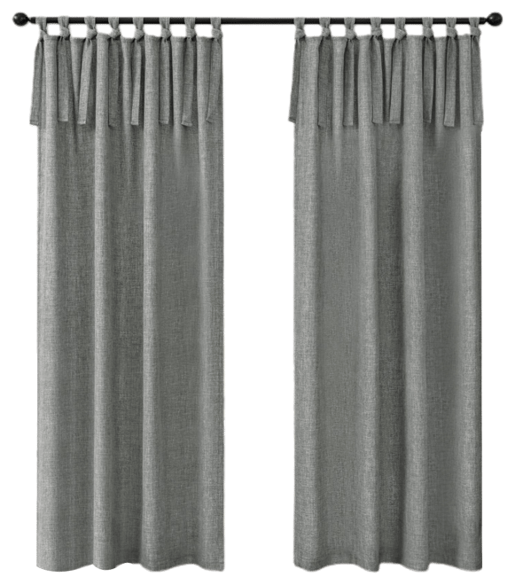 Garrett Textured Tie Knots Curtains Pair, 52"X96"