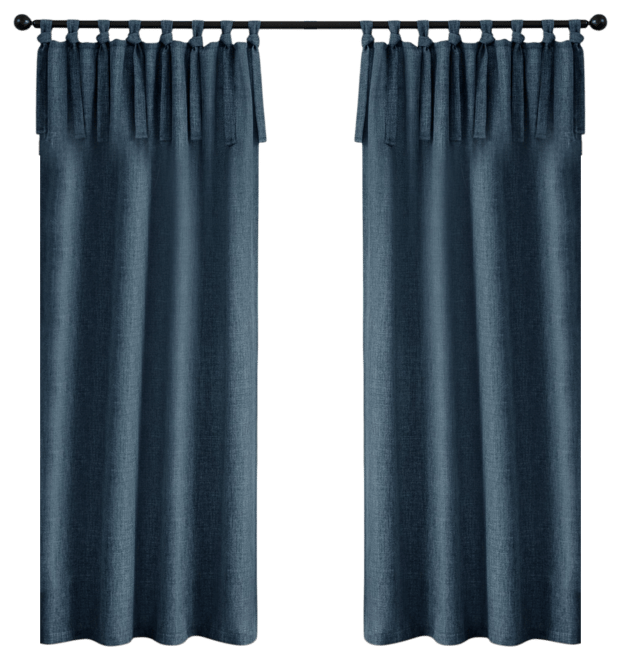 Garrett Textured Tie Knots Curtains Pair, 52"X108"