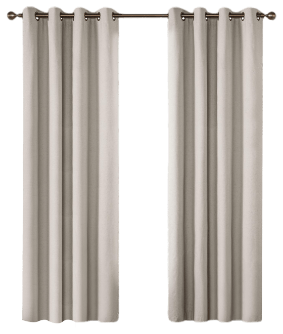 Linen Blend Total Blackout Grommet Curtains Pair, 52"X108"