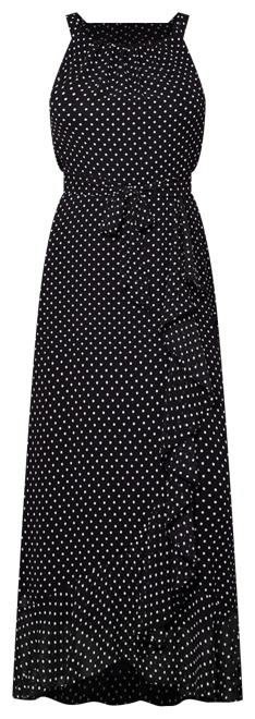 Petite Halter Front Chiffon Maxi Dress