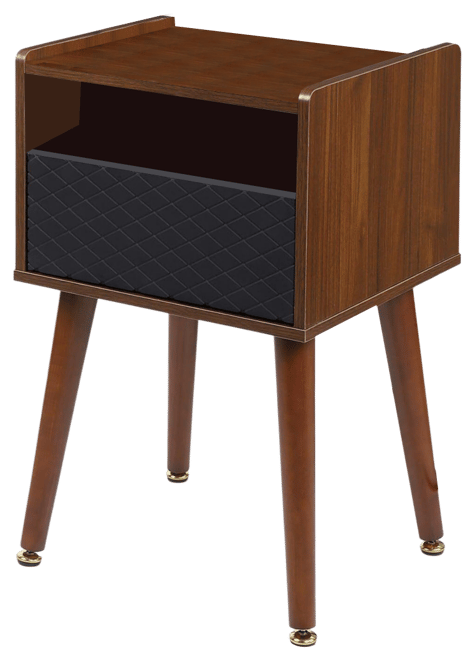 Mid Century Modern End Table with Charging Station, Nightstand with Usb Ports, Side Table for Living Room