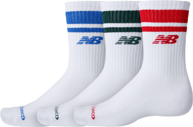 New Balance Unisex Everyday Stripe Midcalf 3 Pack