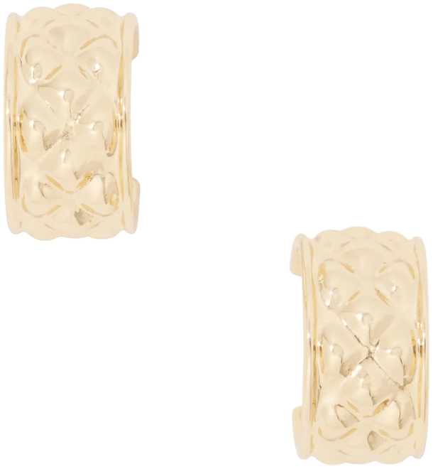 Quilted Gold Hoop Earrings