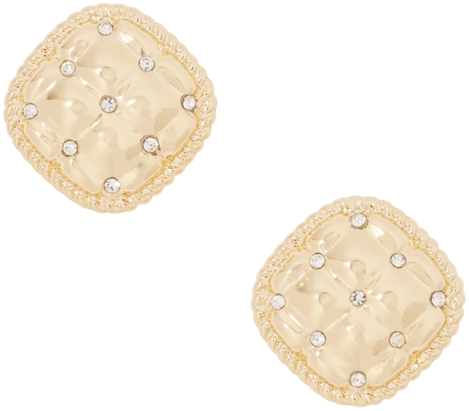 Quilted Pav  Stud Earrings