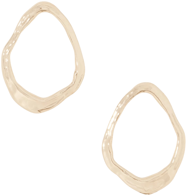Gold Sculptural Hoop Earrings