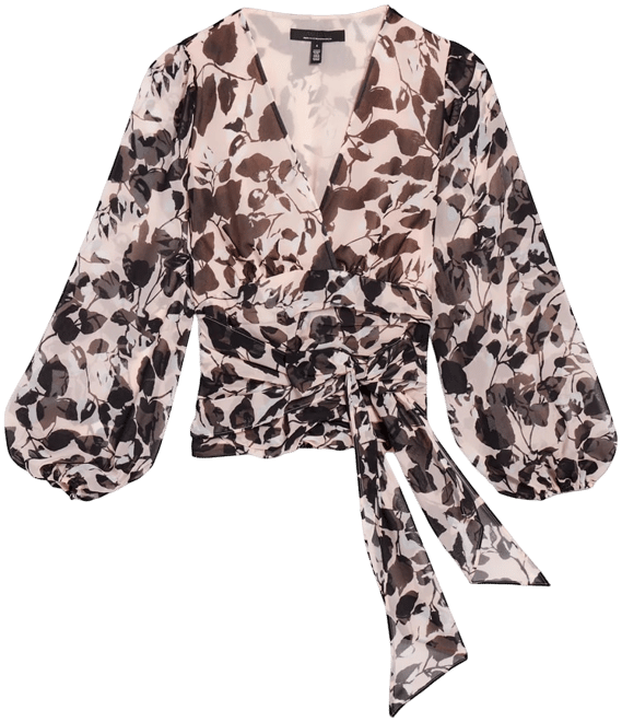 Tie-Waist Chiffon Blouse