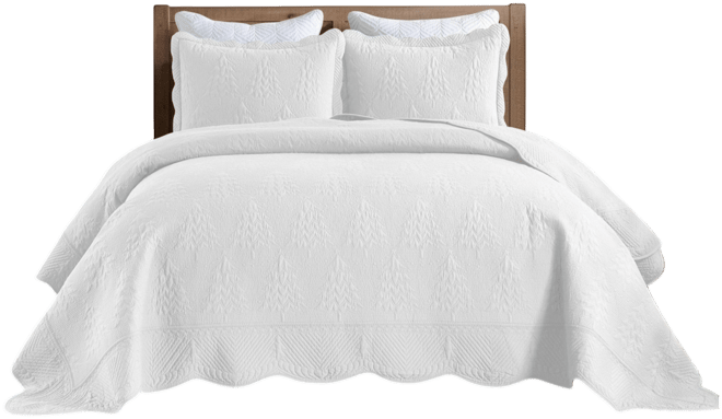 3 Piece 100% Cotton Christmas Tree Bedspread Set Coverlet Set Lightweight Quilt Set Queen