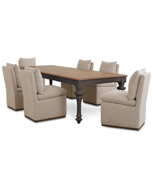7 Pc. Set (Mandeville Rectangular Dining Table & 6 Kenity Ii Side Chairs), Created for Macy's