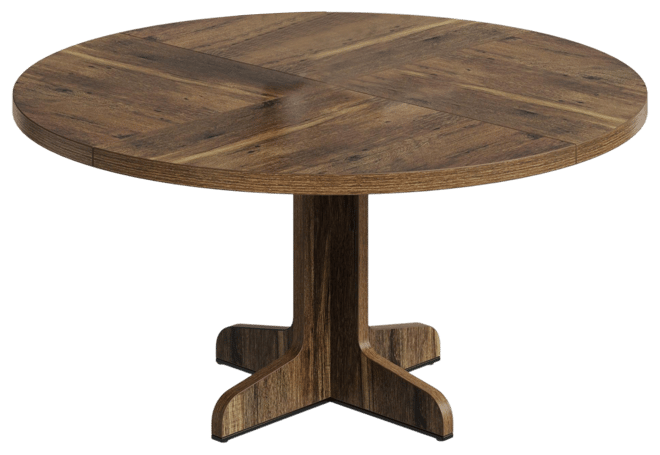 Round Dining Table for 4People, 47 Inch Farmhouse Kitchen Table