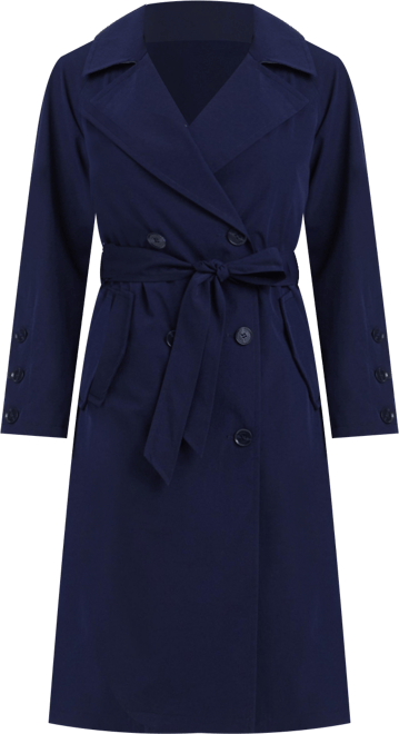 Women's Long Double-Breasted Trench Coat