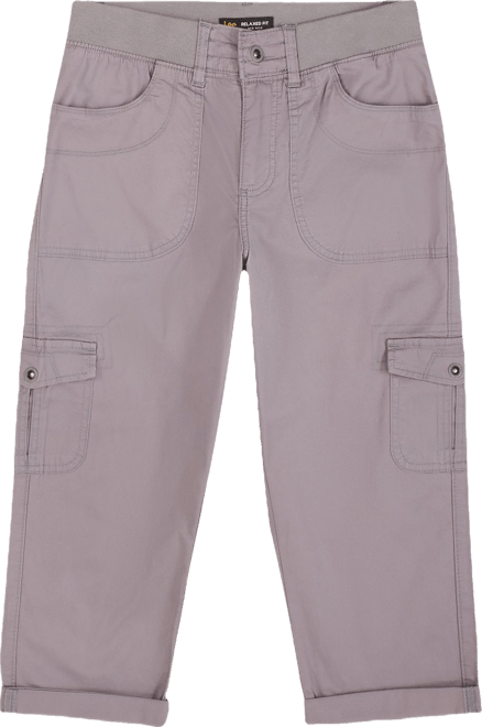 Lee Women's Relaxed Fit Austyn Knit Waist Cargo Capri Pants Academy