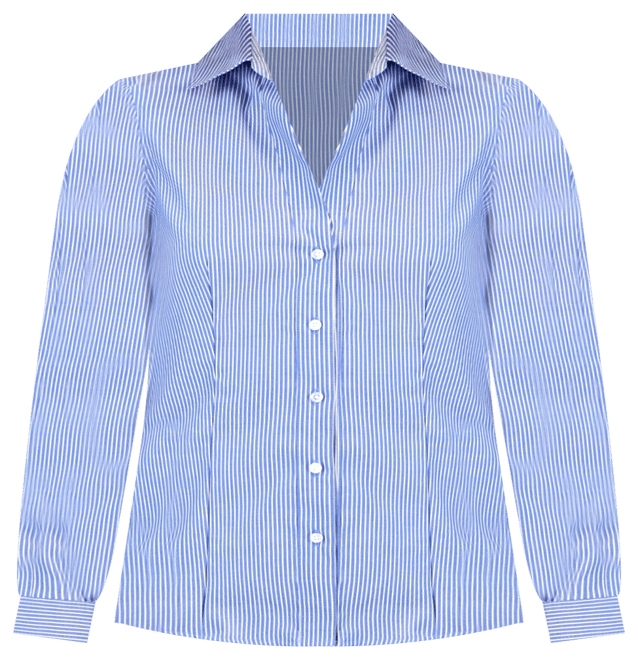 Plus Size Cotton Striped Button-Front Shirt