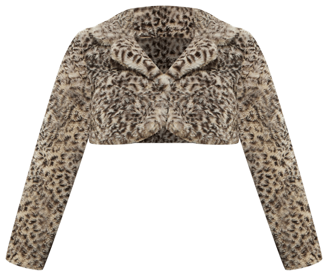 Juniors' Faux-Fur Notch-Collar Long-Sleeve Shrug