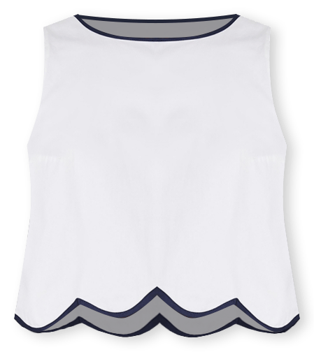 Women's Alexis Cotton Scalloped Crop Top