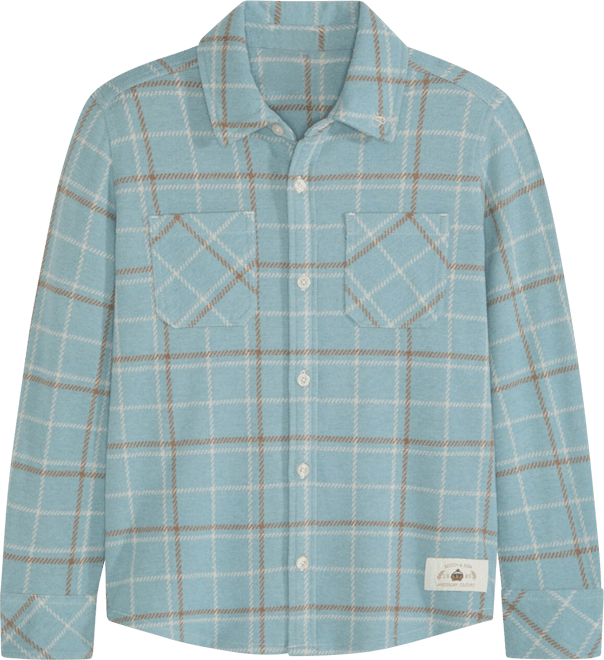 Big Boys Yarn Dye Knit Twill Button Up Shirt