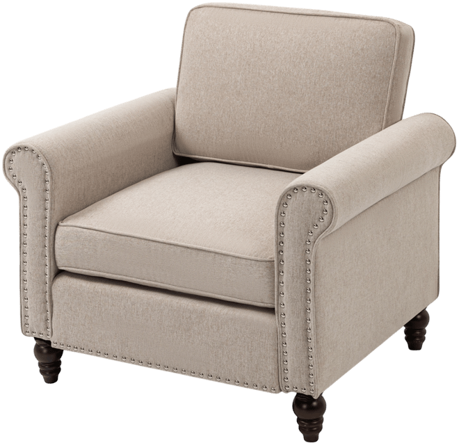 Modern Upholstered Accent Chair Armchair, Fabric Reading Living Room Side Chair, Single Sofa