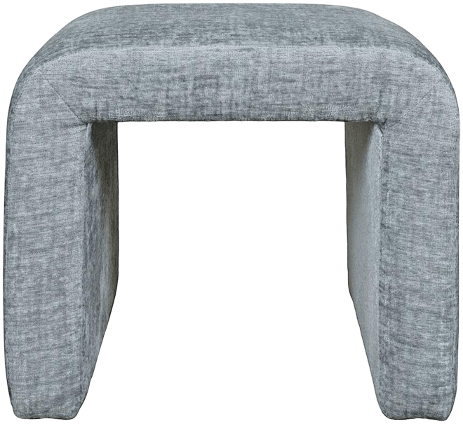Luxury Curved Upholstered Waterfall Jacquard Petite Ottoman Bench