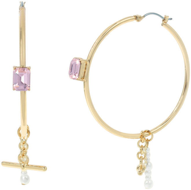 Punk Romance Cultivated Pearl Gem Hoop Earrings