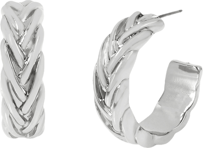 Woven Medium Hoop Earrings