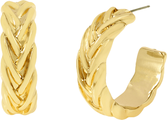 Woven Medium Hoop Earrings