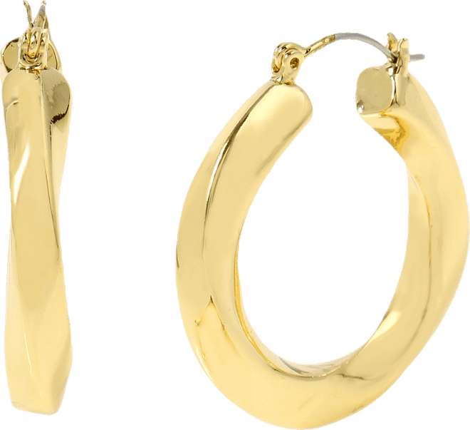 Woven Twist Medium Hoop Earrings