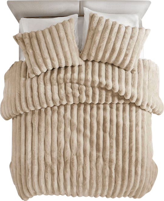 Madison Park Dahlia Faux Fur 3-pc. Midweight Comforter Set - JCPenney