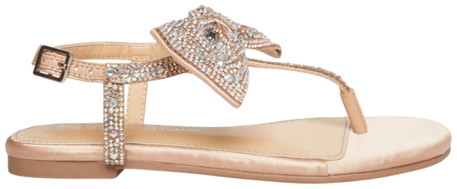 Little and Big Girls Sasha T-strap Sandals with Bow Detail