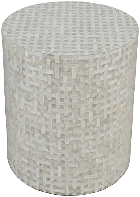 Global Archive Round Terrazzo Handcrafted Capiz Shell Accent Table