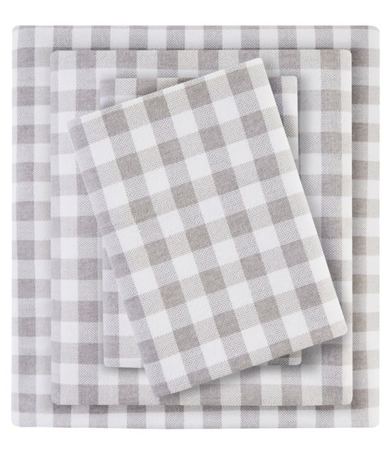 Novelty Printed Cotton Flannel 4-Pc. Sheet Set, King