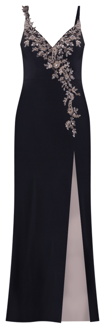 Women's Sequin Embellished Front-Slit Gown