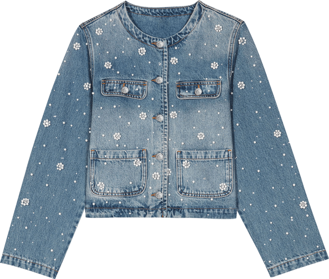 ジャケット Maje Embellished Denim Jacket MAJE Embellished denim jacket | THE OUTNET